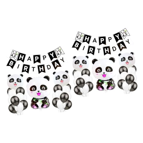 CHILDWEET 48 Stück Partyzubehör Ballon Tierballon Geburtstag Cartoon Ballon Alles Zum Geburtstag Ballon Banner Geburtstag Wimpelkette Dekoballon Panda Ballon Ballons von CHILDWEET