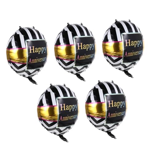 CHILDWEET 50 Stück Jubiläumskugel aus Aluminiumfolie rahmen Helium Folienballons Film Ballon-Jubiläum Golddekor hochzeitsdeko hochzeitsdeco Jubiläumsdekorationsballons Partydekoration Black von CHILDWEET