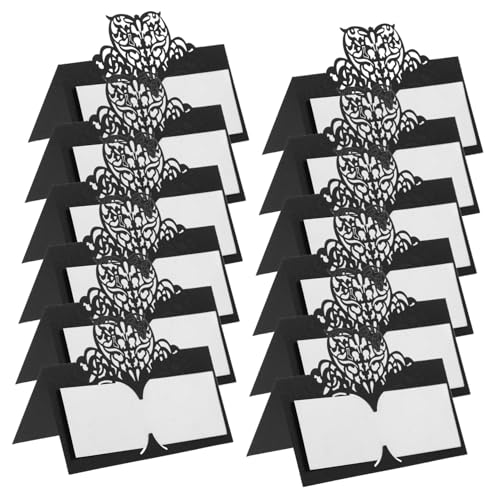 CHILDWEET 50 Stück leere Namenskarten für die Hochzeit Hochzeitstisch Hochzeit Zeichen karten kraftpapier kartenpapier Tischkarten für Namen Namenskarten für die Tischdekoration Black von CHILDWEET