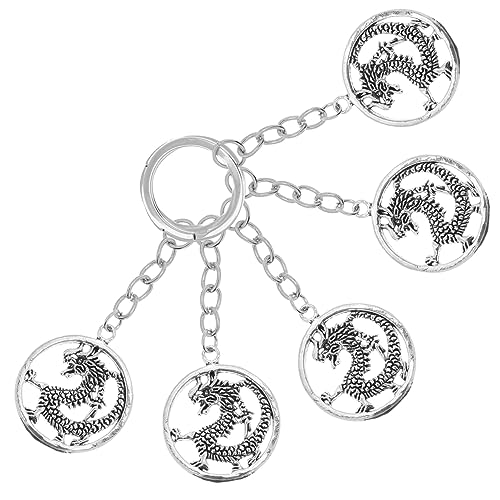 CHILDWEET 5st Drachen-schlüsselanhänger Drachenauto-dekor Drachen-anhänger Schlüsselringe Handtaschenanhänger Sternzeichen Tiere Schlüsselanhänger Drachenauto-ornament Legierung von CHILDWEET