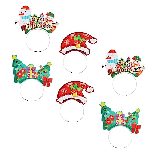 CHILDWEET 6 Stk Weihnachts-cartoon-stirnband Weihnachtsdekoration Weihnachtsstirnbänder Für Erwachsene Stirnbänder Für Kinder Weihnachts-cosplay-kopfschmuck Kinder Stirnbänder Alufolie von CHILDWEET