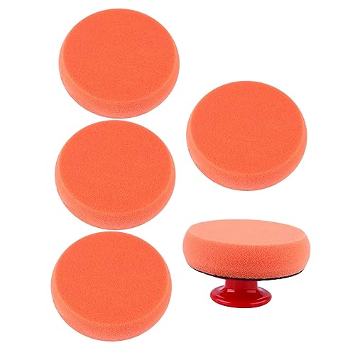 CHILDWEET 6 Stk wachsen Auto-Polierpad Gel Autowaschschwamm Polierscheibe Pads handpolitur poliermaschinen Handpolierpad auto wax werkzeug universelles Polierpad Wachsschwamm Plastik Orange von CHILDWEET