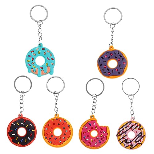 CHILDWEET 6 Stück Donut Schlüsselanhänger Im Set Lustige Taschenanhänger Im Donut Design Für Kindergeburtstagsfeiern Mitgebsel Und Süße Accessoires Für Taschen Und Schlüssel von CHILDWEET