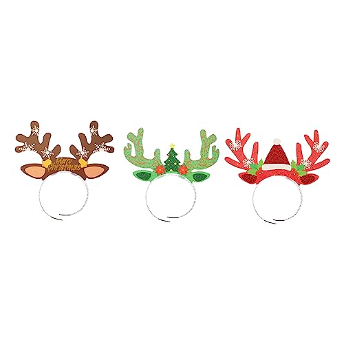 CHILDWEET 6St Weihnachtsgeweih Stirnband christmas haarreif christmas headband Stirnband aus Hirschhorn Weihnachtshaarreifen Haarnadel Haarband Haarreifen aus Geweih Cosplay-Accessoire von CHILDWEET