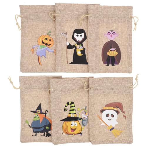 CHILDWEET 6st Halloween-süßigkeitsbeutel Sackleinen Münze Zwerge Halloween-party-goodies-tasche Kind Füllstoffe Taschen Für Halloween-leckereien Zappeln Bausatz Ballon Leinen- von CHILDWEET