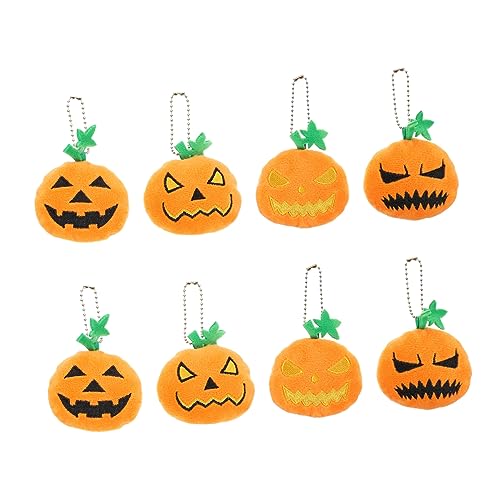 CHILDWEET 8 Stück Kürbis Dekoanhänger Schlüsselanhänger Zartes Schlüsselanhänger Ornament Kürbis Schlüsselanhänger Schlüsselanhänger Anhänger Halloween Ornamente Plüsch Zarter von CHILDWEET