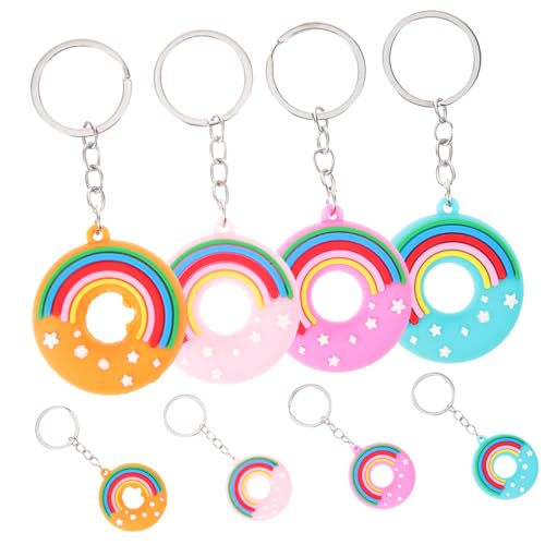 CHILDWEET 8st Regenbogen-donut-schlüsselanhänger Einziehbar Lanyards Schlüsselanhänger Telefon-lanyard Karte Hüftkette Zubehör Schlüsselanhänger Mit Individueller Stickerei Pvc-weichkleber von CHILDWEET