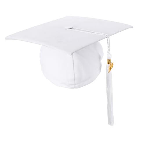 CHILDWEET Abiturmütze Quastenkappen Graduierungskappen Verstellbare Graduierungskappen Schuppendekoration Maßstabsgetreue Dekorationen Partyhüte Abschlusshüte Suitendekoration Weiß Polyester von CHILDWEET