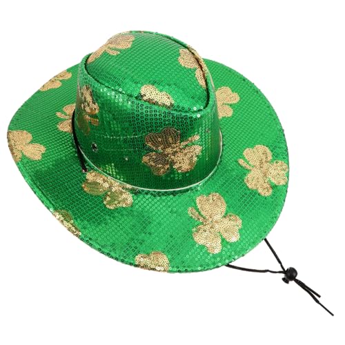 CHILDWEET Cowboyhut mit Pailletten Cowgirl-Hut rosafarbener Cowgirlhut Kappen st.patricks day accessories saint patricks day accessoires Kostüm für Cosplay Bühnenaufführungshut Partyhut Tuch von CHILDWEET