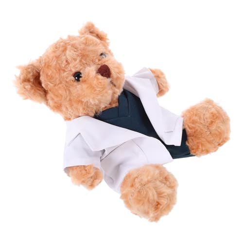 CHILDWEET Doktor-Bär-Puppe kinderarzt plüschbär Süßes Stofftier ausgestopfte Bärenpuppe lebendige Bärenpuppe Stofftier für Arzt ausgestopftes Bärentier PP Baumwolle Light Brown von CHILDWEET