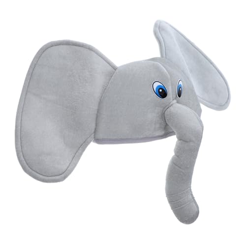 CHILDWEET Elefantenhut Elefant Hund Kostüm Elefanten-partyhut Tierhüte Für Erwachsene Tierischer Cosplay-hut Elefant Kostüm Elefanten-foto-requisite Verrückte Hüte Stoff Grey von CHILDWEET