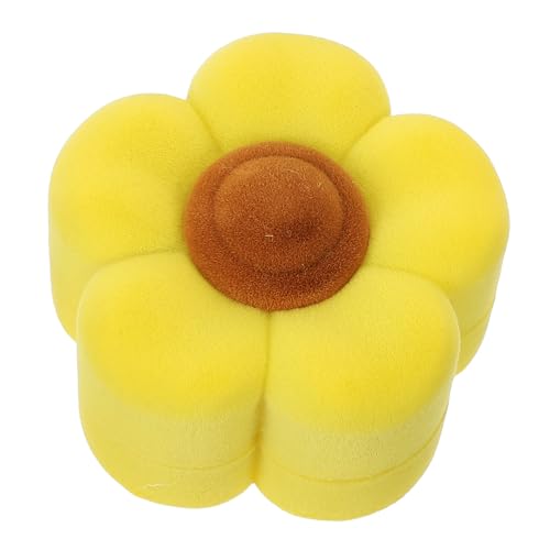 CHILDWEET Kasten Samt-schmuckkästchen Herzen Ringe Hochzeit Schmuckausstellungsstand Halskette Träger Girlande Bausatz Dekorationen Aufdecken Ringboxen Karte Schmuckhalter Yellow Samtstoff von CHILDWEET