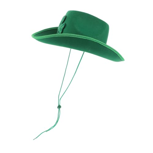 CHILDWEET Kleeblatt-cowboyhut Modischer Westernhut St Patricks Day Versorgung Cowboyhut Frauen Kreativer Hut Cowgirlhüte Frauen Cowboyhüte Hut-cowboy Hut Für St. Patricks Day Stoff Green von CHILDWEET