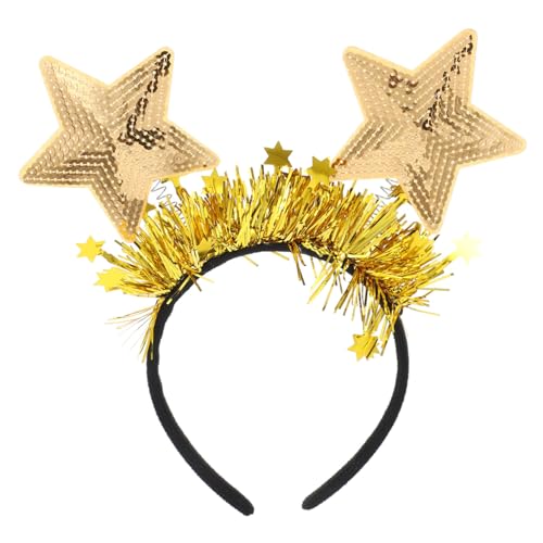 CHILDWEET Pentagramm-Stirnband Party-Stirnbänder Haarschmuck für Damen Glitzernde Stern Haarband Festliches Haarband mit Sternen Partygeschenke für das neue Jahr Stirnbänder für Frauen Vlies von CHILDWEET