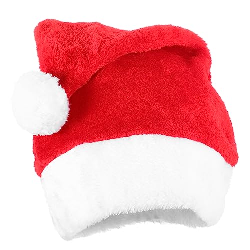 CHILDWEET Plüsch-weihnachtsmütze Weihnachtsbaum Weihnachtsmütze Für Erwachsene Partyhüte Für Erwachsene Weihnachtsmann Weihnachtsmütze Aufleuchten Weihnachten Heiraten Kurzer Plüsch Rot von CHILDWEET