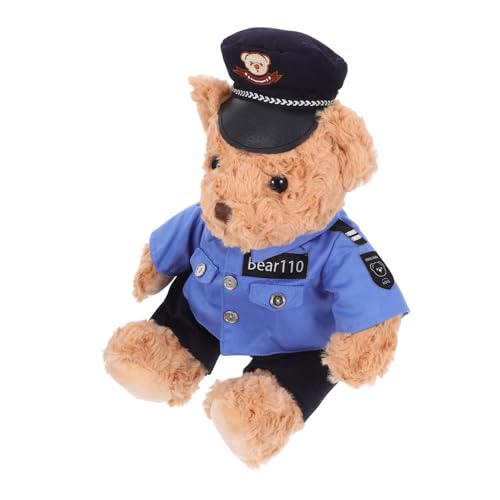 CHILDWEET Polizeibär Puppe Babyspielzeug Kuscheltiere Für Das Tier Kleinkinderspielzeug Kinderspielzeug Kuscheltiere Für Mädchen Babybär Kuscheltier Kinderspielzeug Bärenspielzeug Bärenstab von CHILDWEET