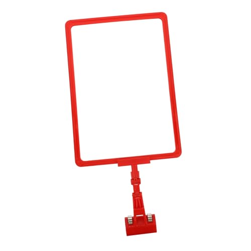 CHILDWEET Regalschildhalter Tag-Board Etikettenhalter für Regale Schilderklammern für Warenschilder verstellbares Clip-Schild Magnetische Etikettenhalter Kennzeichenhalter PVC rot von CHILDWEET