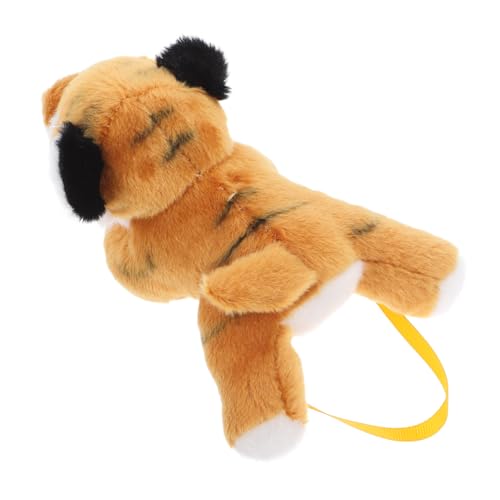 CHILDWEET Schulterständer Schultertiger Cartoon-Tiger-schulterpuppe Tierische Partygeschenke Gastgeschenke Zum Thema Dschungel Schulter-Tiger-Puppe Tigerpuppe Für Die Schulter Plüsch Orange von CHILDWEET