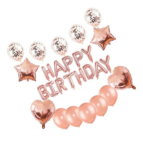 CHILDWEET Set Aus Emulsions Aluminiumfolie Aluminiumfolie Luftballons „Alles Zum Geburtstag“ Alphabet Luftballons Goldene Dekorative Geburtstagsballons Partyzubehör von CHILDWEET