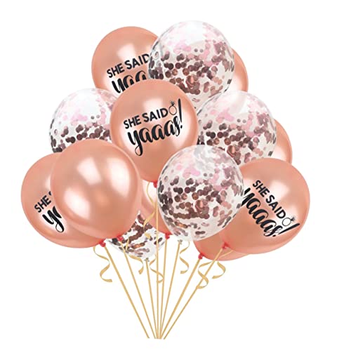 CHILDWEET She Said Yaaas Rose Gold Und Konfetti Latexballon Set Für Hochzeitsfeier Junggesellinnenabschied Und Verlobungsdekorationen von CHILDWEET