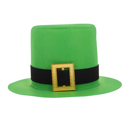 CHILDWEET St. Patrick's Day Hut Kork Untersetzer Irische Hüte Grüne Hüte Irischer Partyhut Gürtelhüte Zubehör Hüte St. Pat-hüte Faltbare Hüte Trickhüte Grüner Partyhut Filzstoff Green von CHILDWEET