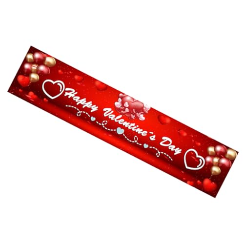 CHILDWEET Valentinstag-banner Ammern Für Hochzeitsfeiern Herzen Wimpelkette Valentinstag Brief Banner Hochzeitsbanner Aus Türdekoration Heimdekoration Valentinsgrüße Stolz Rot Polyestertuch von CHILDWEET