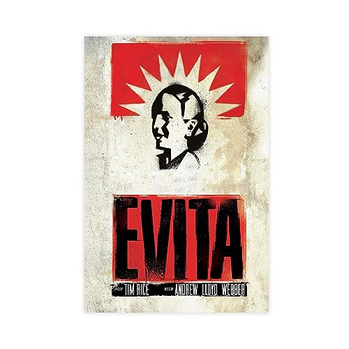 Evita Musikposter auf Leinwand, Schlafzimmer, Dekoration, Sport, Landschaft, Büro, Raumdekoration, Geschenk, ungerahmt, 20 x 30 cm von CHIPEL