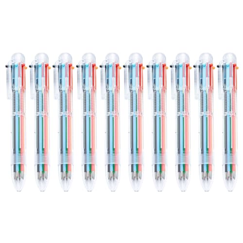 10pcs Multicolor Stift 10 Color In-1-Schreibstift Für Erwachsene Für Erwachsene Retractable Kugelschreiber Für Schreiben Von Journaling von CHIZISX