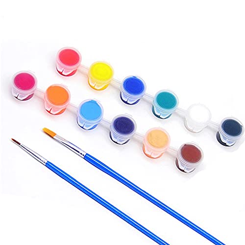 12 Farben Acryl Farbe Set 5 Box Pigment Mit Haken Linie Stift Ziehen Pinsel Für Kind Boden Malerei Nagel Kleiden von CHIZISX