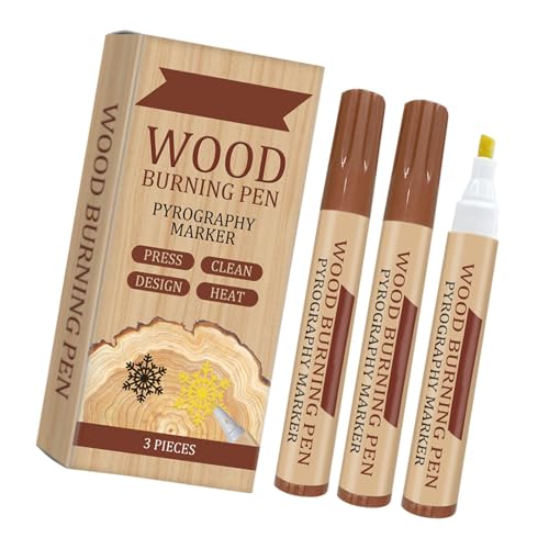 3 Stück Holzbrennmarker Holzbrennstift Pyrographie Marker Einfach Zu Verwendender Holz Bastelbrennstift Für Holzmalerei von CHIZISX