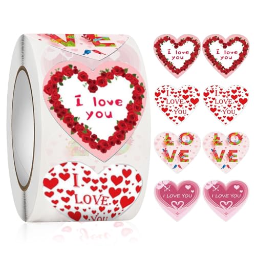 500pcs Rose Heart Sticker Wickeln Für 25 Mm Valentiner Versiegelungsaufkleber Für Umschläge Box Valentines Karten Verpackung von CHIZISX