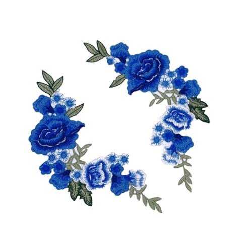 CHIZISX 1 Paar Blumen bestickte Aufnäher Stickerei Applikation Stickerei Dekoration für Kleidung Jeans Blusen Nähen von CHIZISX