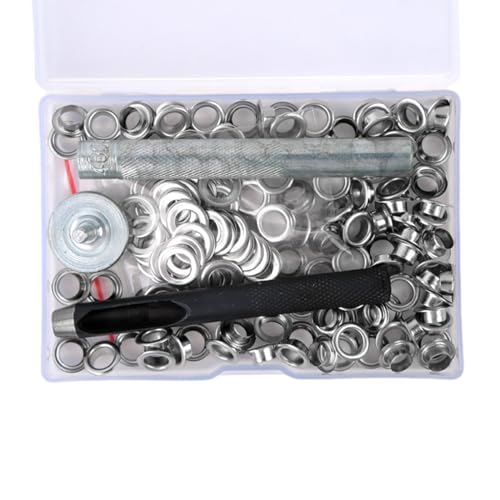 CHIZISX 100PCS 6mm/8mm/10mm Ösen Ösen Kits Mit Locher Werkzeug Metall Tülle Werkzeug Kits Für Stoff Vorhänge Leinwand Gürtel von CHIZISX