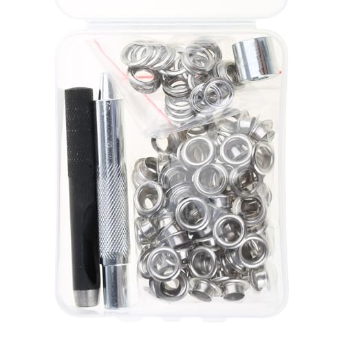 CHIZISX 100PCS 6mm/8mm/10mm Ösen Ösen Kits Mit Locher Werkzeug Metall Tülle Werkzeug Kits Für Stoff Vorhänge Leinwand Gürtel von CHIZISX