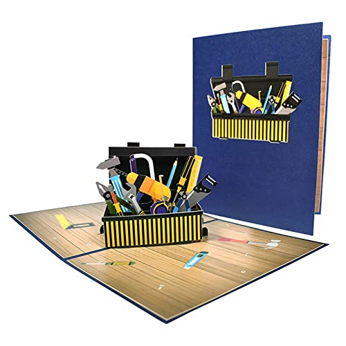 CHIZISX 3D Geburtstag Gruß Einladungskarte Tool Box Happy Pather Day Postkarten Geschenke Karte Für Großvater Ehemann von CHIZISX