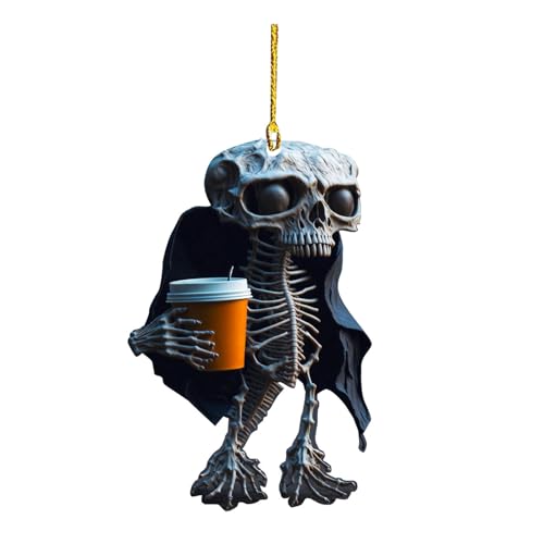 CHIZISX Bunter Totenkopf-Schlüsselanhänger, Auto-Innenbehang, Anhänger, Halloween, Urlaub, Dekoration, Tasche, Schmuck von CHIZISX