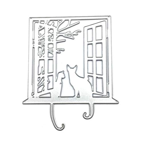 CHIZISX Fenster Für Katze Metall Stanzformen Schablone Scrapbooking Album Stempel Papier Karte Prägung von CHIZISX