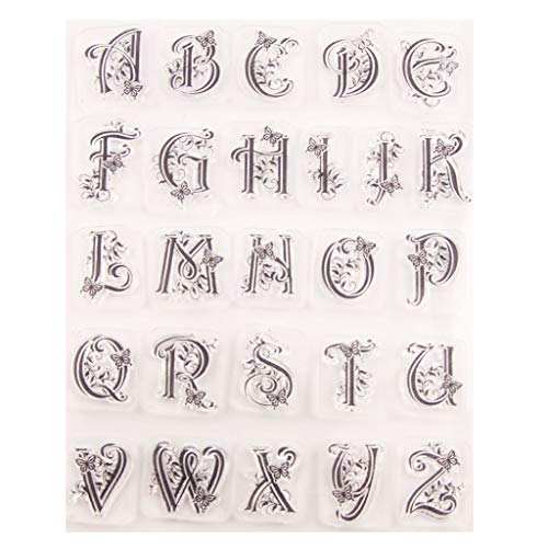 CHIZISX Großbuchstaben Silikon Clear Seal Stamp Scrapbooking Embossing Photo Albu von CHIZISX