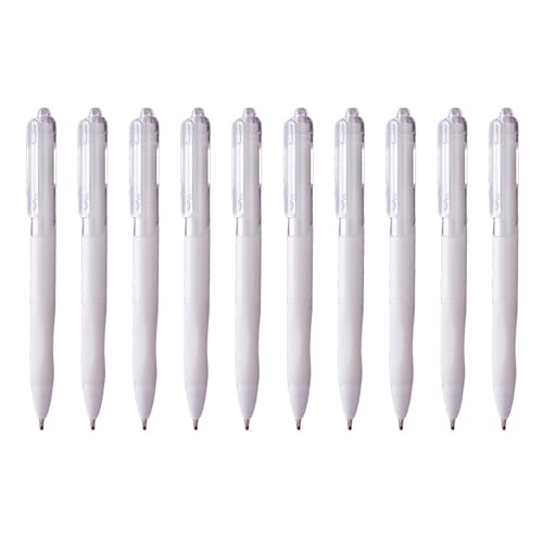 CHIZISX Kugelschreiber, 10 Stück/Set, 0,5 mm, einziehbarer Gelschreiber, neutraler Stift, schwarzer Stift, glattes Schreiben, Schule, Bürobedarf von CHIZISX