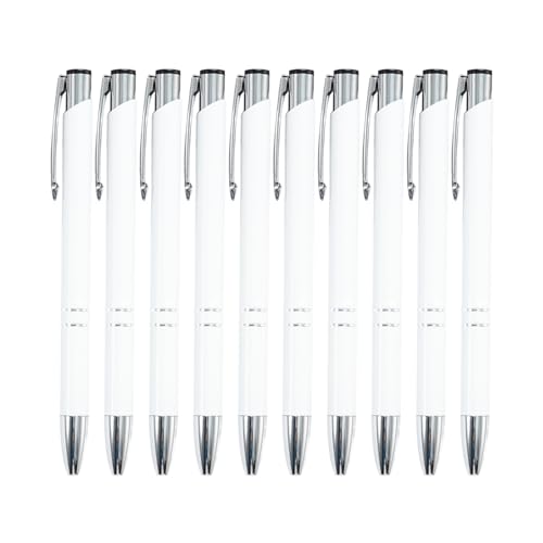 CHIZISX Kugelschreiber, 10 Stück/Set, 1,0 mm, einziehbarer Kugelschreiber, Journaling-Stift, glattes Schreiben, Metallstift, Schreibwaren zum Schreiben von CHIZISX