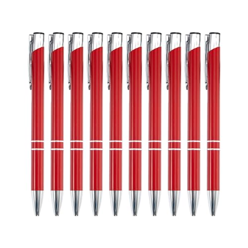 CHIZISX Kugelschreiber, 10 Stück/Set, 1,0 mm, einziehbarer Kugelschreiber, Journaling-Stift, glattes Schreiben, Metallstift, Schreibwaren zum Schreiben von CHIZISX