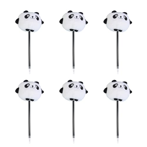 CHIZISX Kugelschreiber, 6 Stück, Panda-Kugelschreiber, Plüsch-Panda-Schreibstift, Weihnachtsstrumpffüller für Kinder, Jungen, Mädchen, Weihnachten, Partygeschenk von CHIZISX