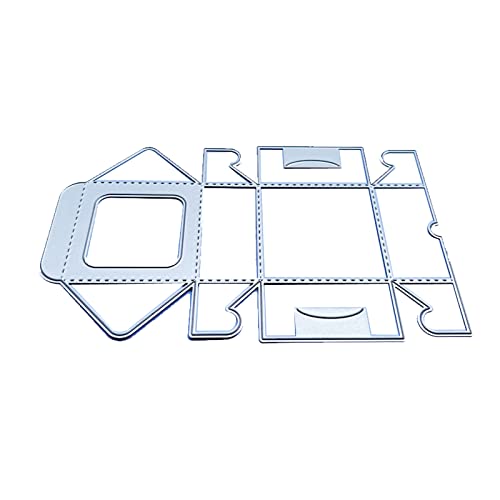 CHIZISX Metall Stanzformen, 3D Stanzschablone in Form einer hohlen quadratischen Bonbonschachtel aus Metall von CHIZISX