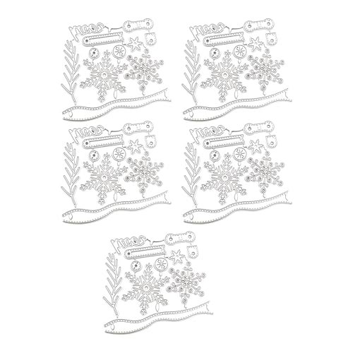 CHIZISX Metall Stanzformen, 5 Stück, Weihnachts Stanzformen, Kohlenstoffstahl Stanzformen, Präge Stanzformen für Scrapbooking, Kartenherstellung, Dekoration von CHIZISX