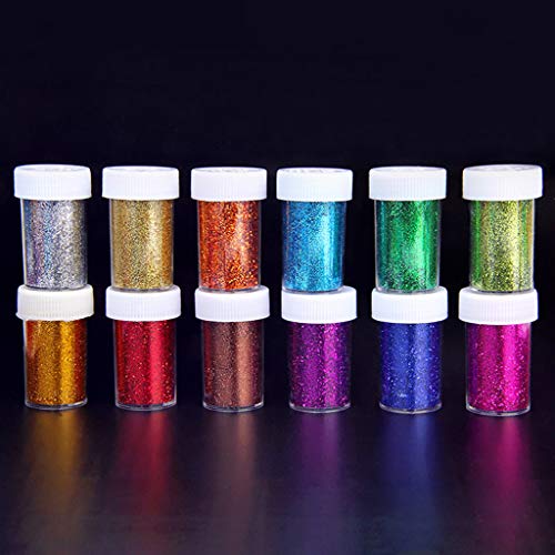 CHIZISX Perlglanz-Pulver, 12 Farben, großes Harz-Pigment-Set, Puder, Glitzer, schimmernde Pailletten, Harz, Farbstoff, Schmuckherstellung von CHIZISX