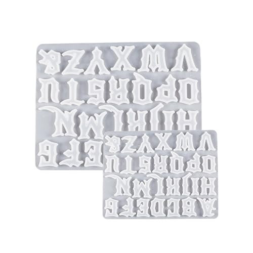 CHIZISX Schlüsselanhänger-Formen, Silikonharz-Formen, Halloween-Alphabete, Schlüsselanhänger, Anhänger, Ornamente, Schmuck, Epoxidharz, Bastelform von CHIZISX