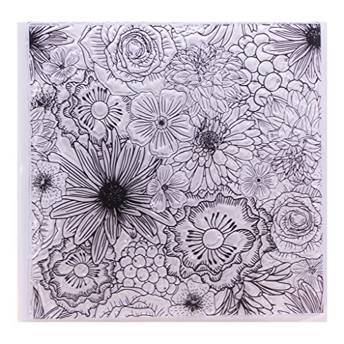 CHIZISX Siegelstempel,Blühende Blumen Silikon klar Siegel Stempel Scrapbooking Prägung Fotoalbum dekorative Papier Karte transparent von CHIZISX