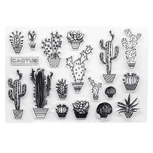 CHIZISX Siegelstempel,Cactus Silicone Clear Seal Stamp Scrapbooking Embossing Photo Album Decorati von CHIZISX