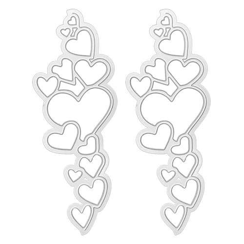 CHIZISX Stanzformen aus Metall, 2 Stück, Herz Spitzen Stanzformen zum Basteln von Karten, Herz Spitzen Rand Stanzform, Prägeform, Scrapbooking Dekor von CHIZISX