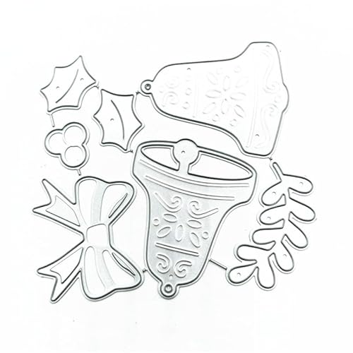 CHIZISX Stanzformen aus Metall, Weihnachtsglocken, Stanzformen, Weihnachtsschleife, Vorlagen für die Kartengestaltung, Scrapbooking, Papierbastelalben von CHIZISX